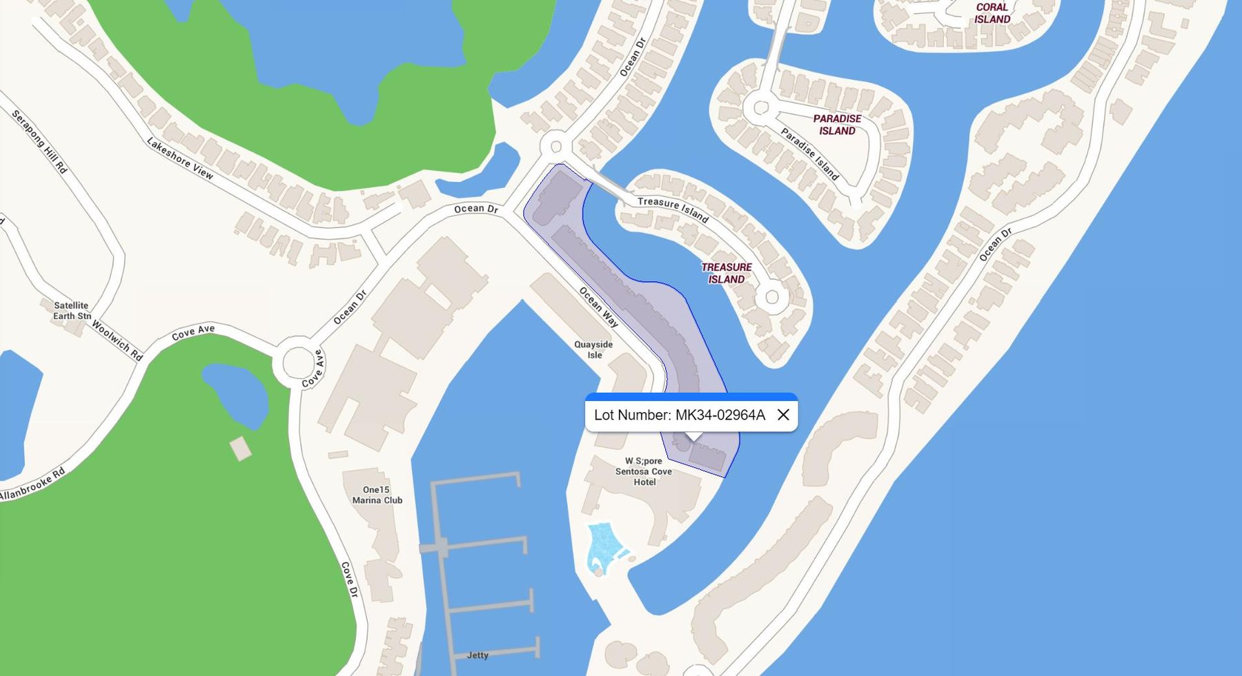 Map of Sentosa Cove