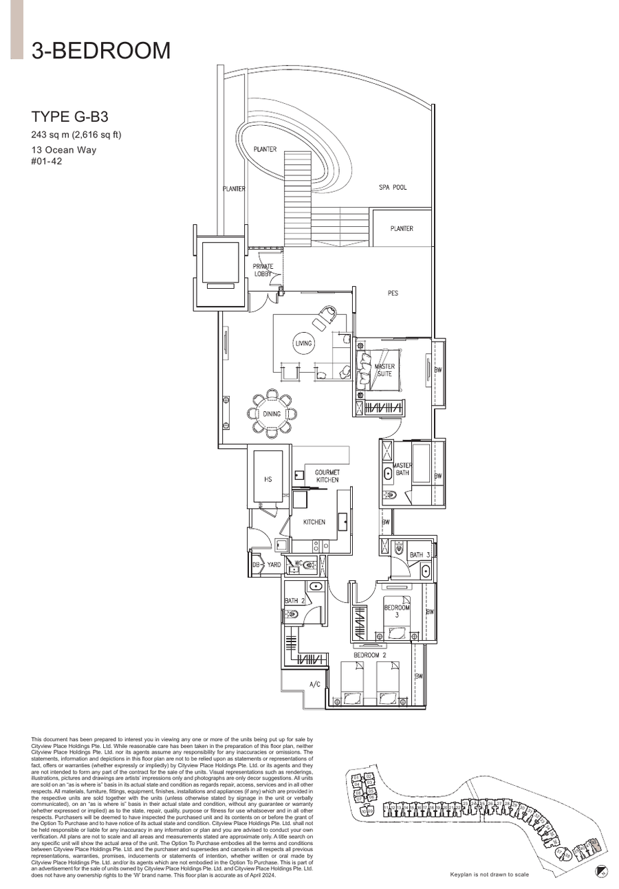 3-Bedroom · Type G-B3 · 2,616 sqft