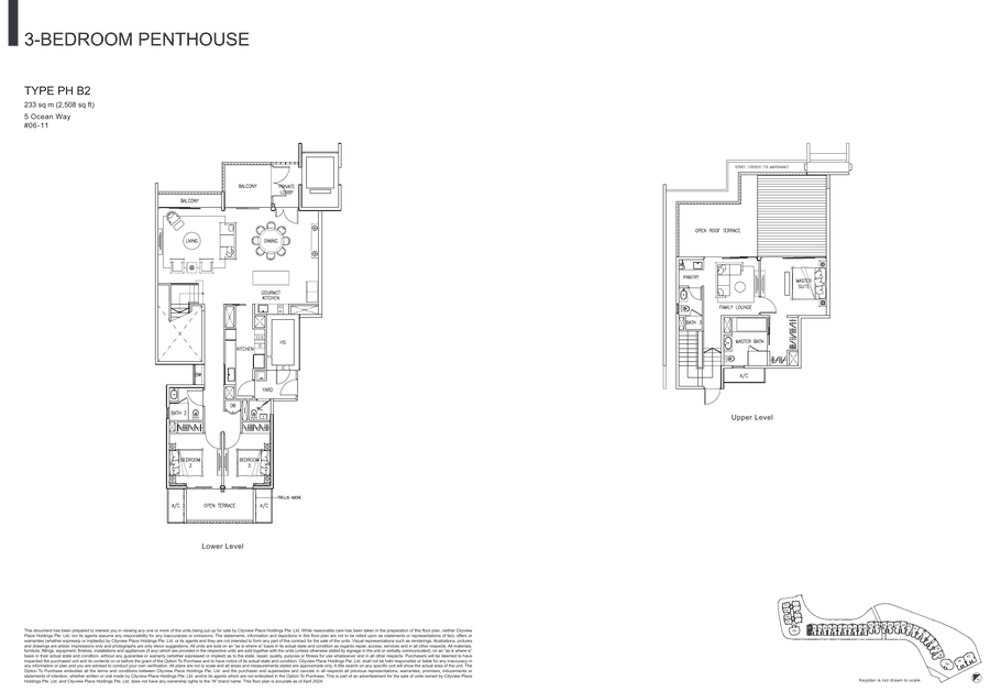 3-Bedroom Penthouse · Type PH B2 · 2,508 sqft