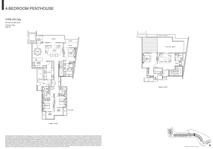 4-Bedroom Penthouse · Type PH C2A · 3,240 sqft