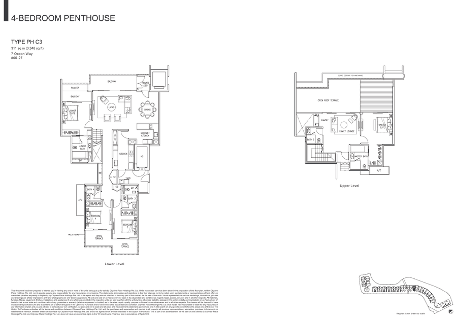 4-Bedroom Penthouse · Type PH C3 · 3,348 sqft